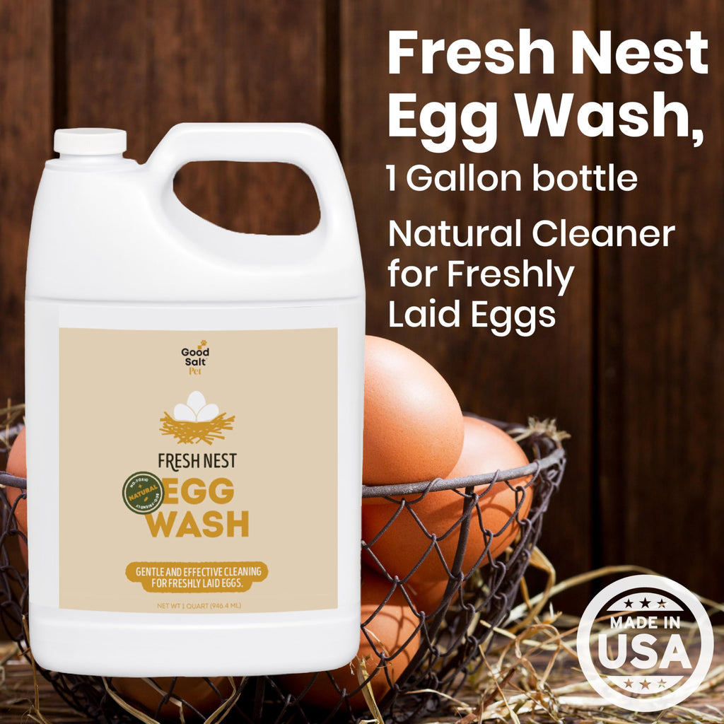Good Salt Pet Fresh Nest Egg Wash, Natural Cleaner for Freshly Laid Eggs, Made in the USA, 1 Gallon Bottle
