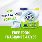 OxiClean Triple Action Free Versatile Stain Remover Powder, Use with Detergent, No Fragrance, No Dyes, No Chlorine, Removes Stains, Brightens Colors and Whites, 4 lbs