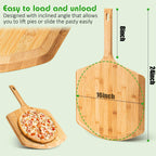 Pizza Peel 16 Inch, Natural Bamboo Pizza Board for Transferring & Serving