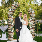 7.2FT Metal Arch Backdrop Stand Gold Wedding Balloon Frame Pergola Arbor