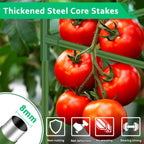 WLLEYAY 3 Pack 46'' Square Tomato Cages with 17 Gallon Grow Bags