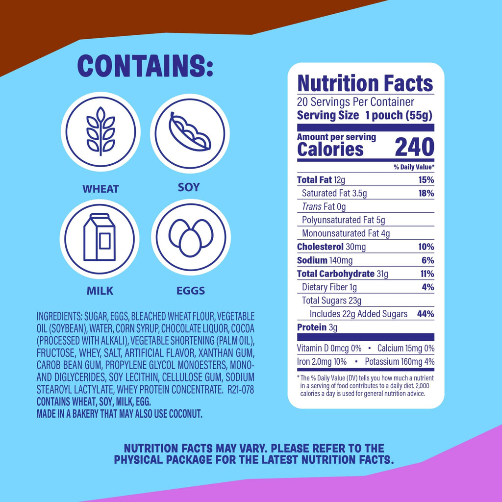 (Value Pack) Little Bites Fudge Brownies, 20 individual packs, (4 ct each), Real Chocolate Mini Muffins, 39 oz Multipack