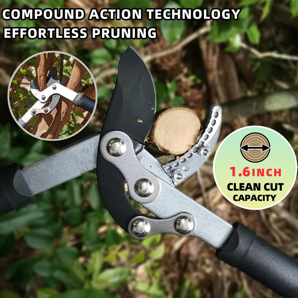 YRTSH Lopper Heavy Duty Branch Cutter Tree Clippers with Compound Action, Chops Thick Branch Ease, Garden Loppers Pruning, 18 Inch Tree Trimmer with 1.6” Clean Cut Capacity (18 Inch)