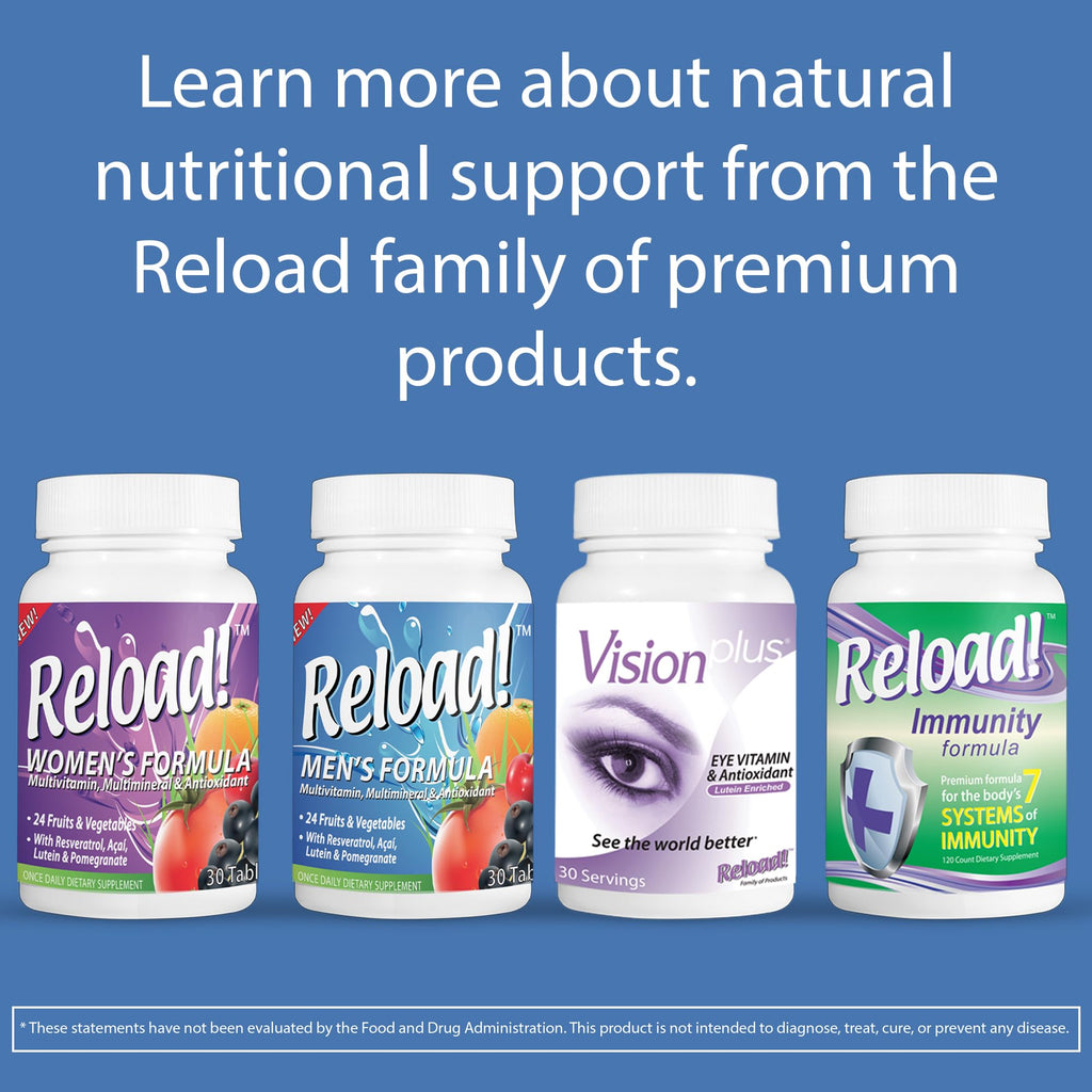 Reload! for Men, All Natural, Multivitamin, Multimineral, and Antioxidant, with 24 Fruits and Vegetables! 1 Month Supply.