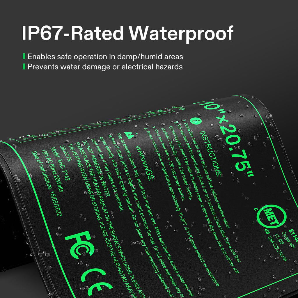 VIVOSUN 10"x20.75" Seedling Heat Mat with Built-in Temperature Controller