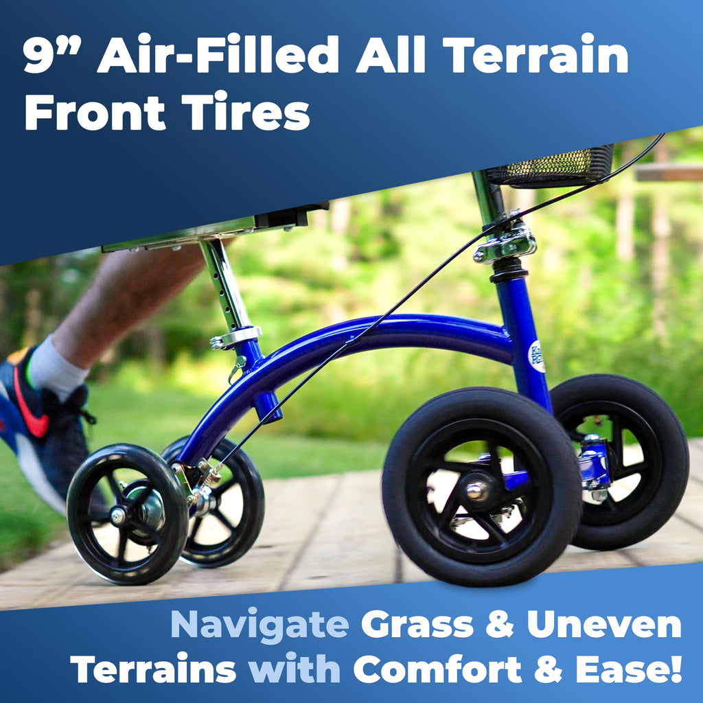 KneeRover Hybrid Knee Walker - All New Featuring KneeCycle Knee Scooter with All Terrain Front Axle Upgrade for Foot, Lower Leg or Ankle Injury