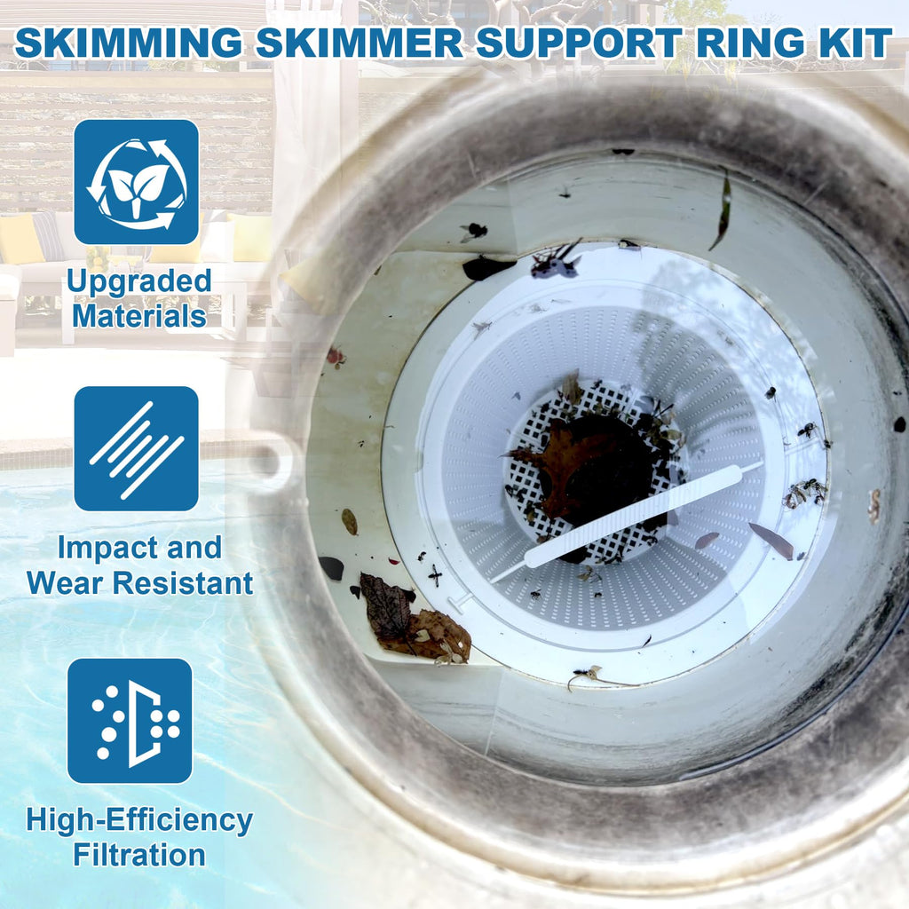 SPX1082CA Pool Skimmer Basket & SPX1082D Basket Support Ring Replacement for Hayward Swimming Pool Skimmer & Aladdin B-152 Skimmer SP1082 SP1083 SP1084 1085 1086 SP1075 1075T 1076 1077 Skimmers Basket