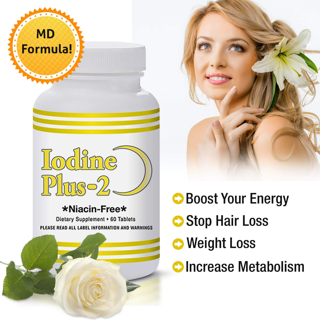 Iodine Plus 2 -Thyroid M.D.'s Official Formula - 2 Month Supply - 60 Tablets - for Thyroid Support