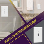 ENERLITES Oversized Toggle Light Switch Wall Plate, Gloss Finish, Jumbo Light Switch Cover, Oversize 1-Gang 5.5" x 3.5", Unbreakable Polycarbonate Thermoplastic, 8811O-W-10PCS, White, 10 Pack