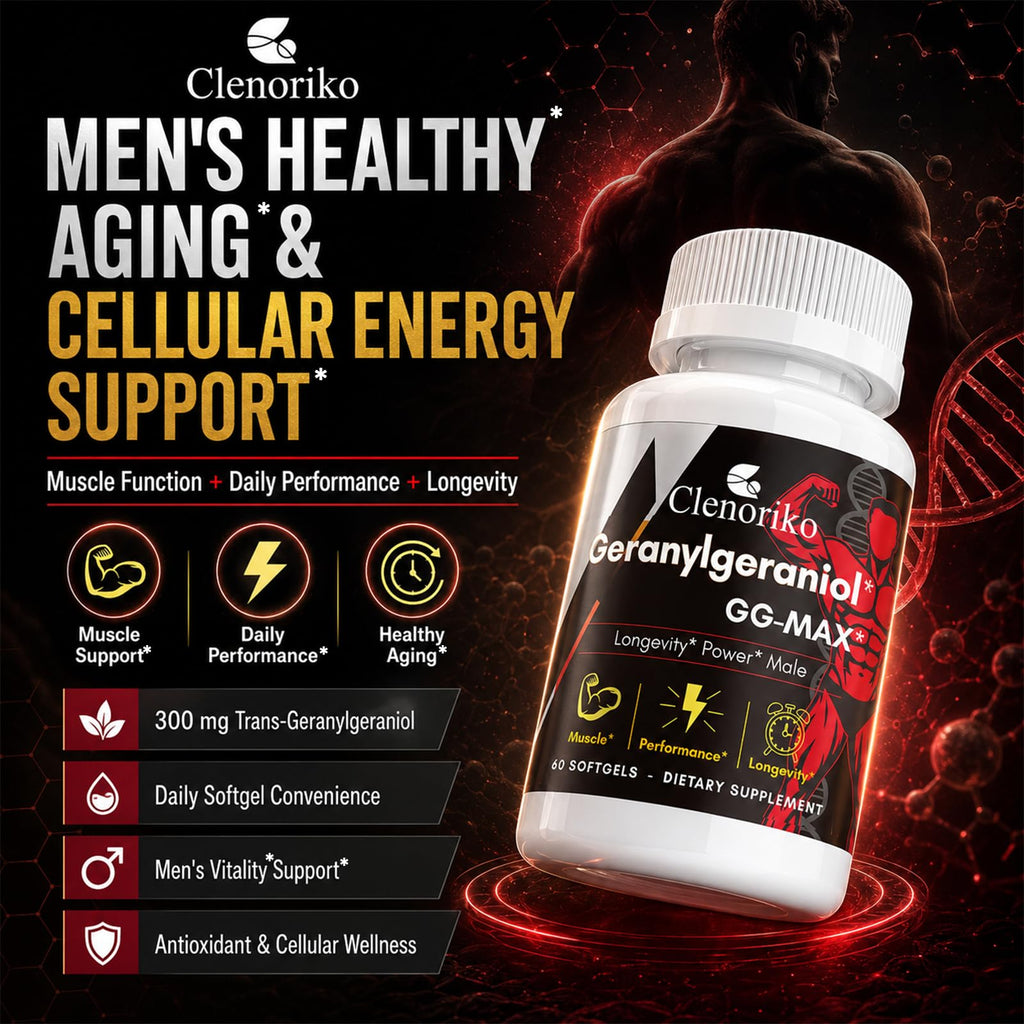 Clenoriko GG-Max Geranylgeraniol GG Supplement 300mg for Men, 120 Softgels