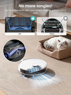 Lefant Robot Vacuum and Mop, 12000Pa Suction, 90-Day Self-Emptying, Obstacle Avoidance, Auto Mop Washing&Drying, All-in-One for Pet Hair Carpet, 5G WiFi Alexa/APP/iWatch Control, M3