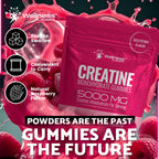 Creatine Gummies 5000mg, 30 Servings Creatine Monohydrate Gummies - Third-Party Tested Creatine for Women, Raspberry Flavor Creatine for Men, Muscle Growth, Strength, and Recovery - Pack of 1