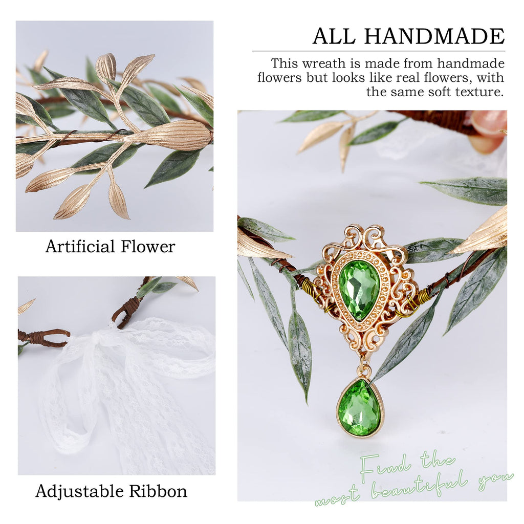 MOSTORY Renaissance Fairy Flower Crown, Woodland Elf Crown Headpiece