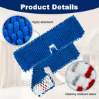 4 Pack Mop Replace Head for Ocedar Hardwood Floor'n More 3-Action Flip Mop,Mop Heads Replacements for Dry Wet Use,Chenille&Microfiber Double Sided Mop Refills,Reusable Mop Pad for Multi Surface Floor