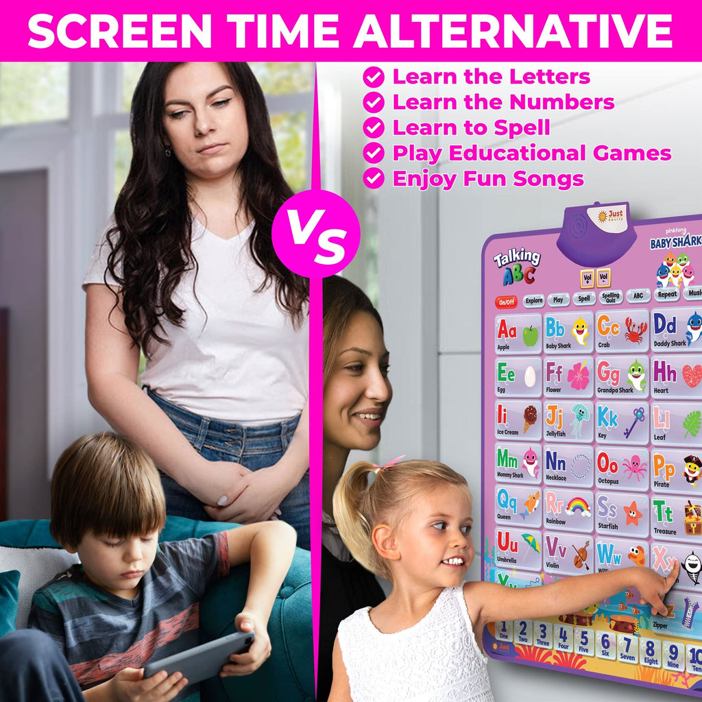 Pinkfong BabyShark Alphabet & Number Learning Toy for Girls Pink Edition | PinkFong Official Song Musical Mat | Best Birthday 1 Year Old Toys | Baby Shark Toys for Toddlers 1-3 | Baby Shark Games