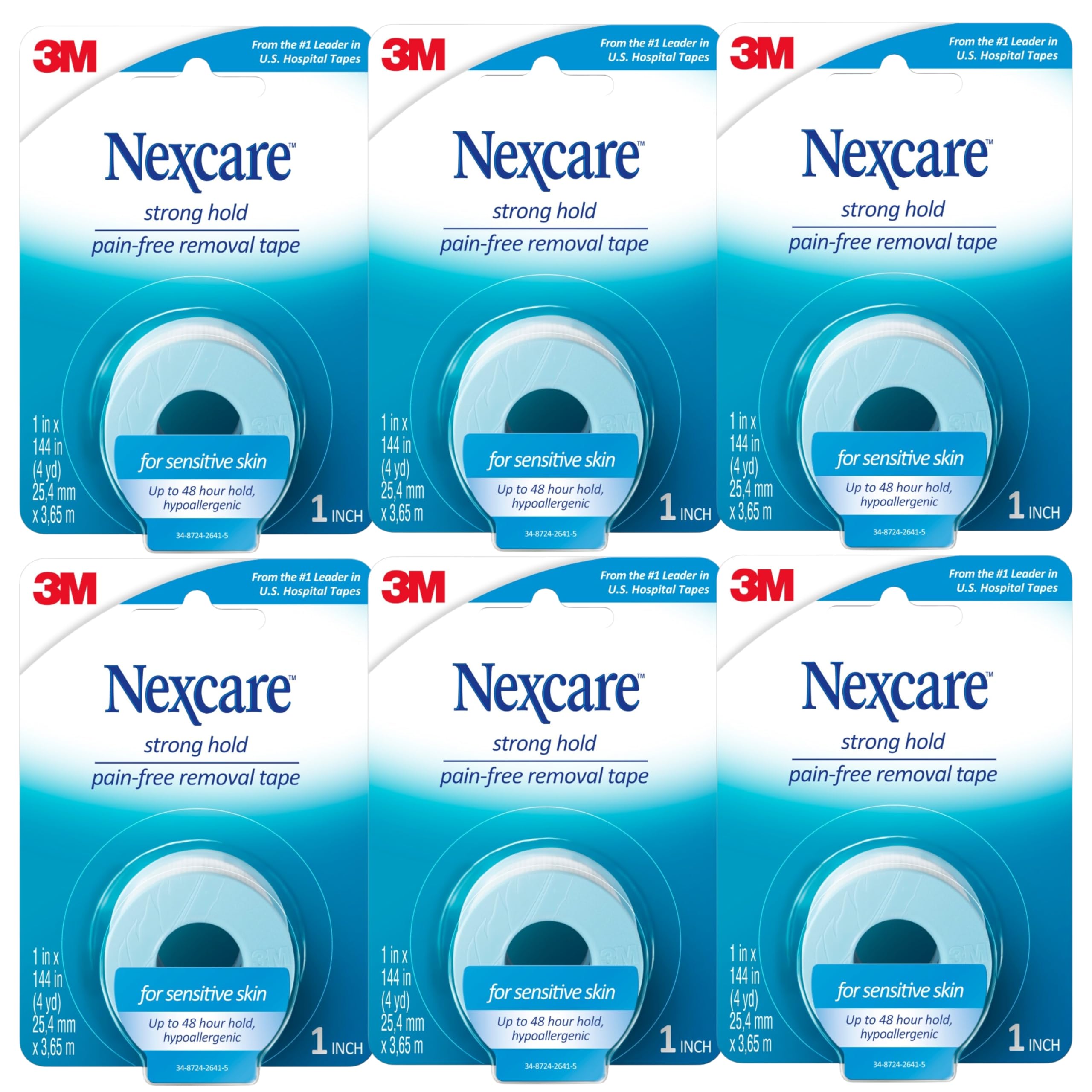 Nexcare Strong Yet Pain Free Tape, Tears Easily, For Sensitive Skin, 1 Roll