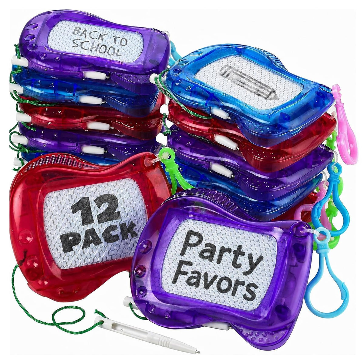 Mini Magnetic Drawing Boards (12-Pack) Party Favor Drawing Tablets for Kids