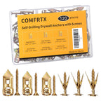 COMFRTX 3 Sizes Self Drilling Drywall Anchors Kit with Screws Heavy Duty
