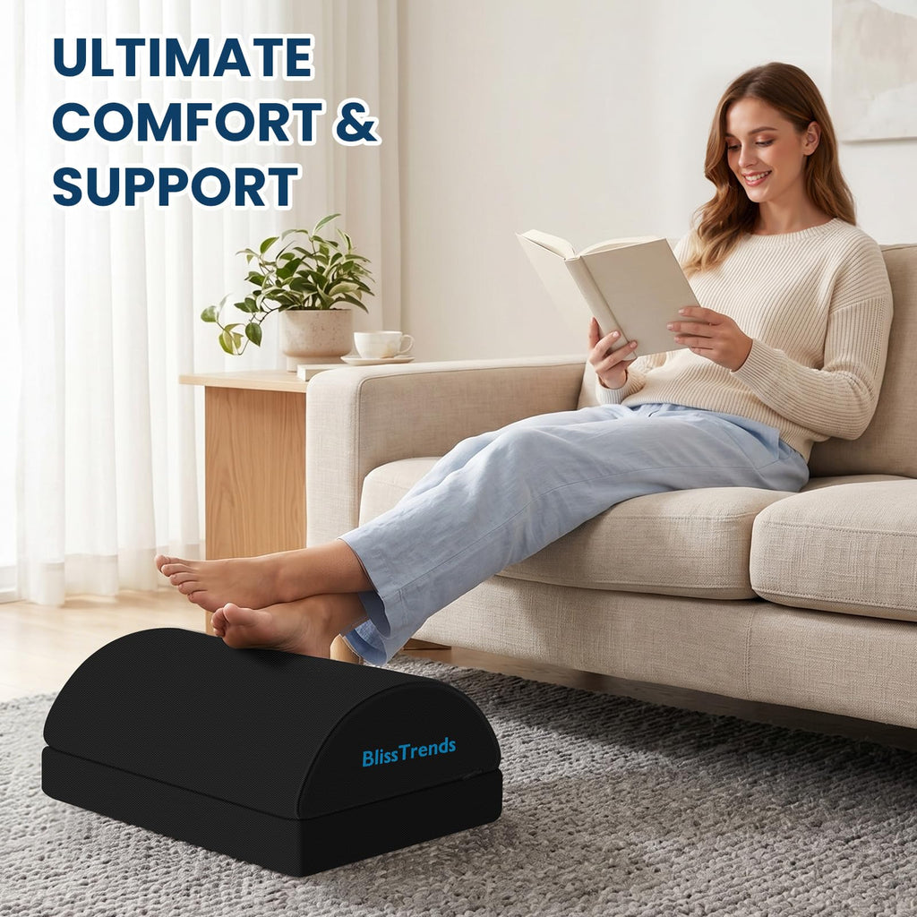 BlissTrends Foot Rest Under Desk, Foot Stool with 2 Adjustable Heights