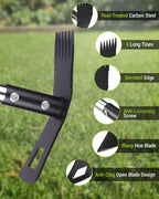 WORKPRO Weed Puller Tool with Long Handle, 2-in-1 Garden Hoe & Weed Rake