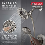 Delta Arvo 14 Series Brushed Nickel Shower Faucet Set with In2ition 2-in-1 Dual Shower Head with HandHeld Spray Combo, Valve Trim Kit, SpotShield Stainless 142840-SP-I (Valve Included)