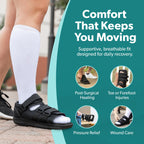 BraceAbility Post Op Shoe - Adjustable Orthopedic Medical Walking Boot for Broken Foot, Broken Toe, Stress Fracture and Injuries, Universal Cast Shoe for Men and Women After Foot Surgery (M - Female)