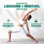Biofreeze Ultraflex Maximum Strength 4% Lidocaine + 1% Menthol Patches, Non-Menthol, Flexible Pain Relief Patch for Lower Back, Neck, Knee, Shoulder, 4 Large Pain Patches (2 Pack)
