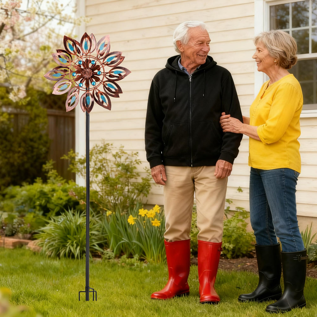 Wind Spinners for Outdoor Yard Decor, 360 Degrees Swivel Outdoor Metal Wind Spinner, 62" Wind Sculptures Garden Decor for Patio Lawn Yard