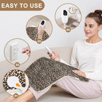 Deepsoon Heating Pad,Electric Heating Pads for Back,Neck,Moist Heating Pad for Abdomen Shoulder Knee Legs,Dry/Moist Heat&Auto Shut Off,Mother's Day Birthday for Men and Women,Leopard Print,24x20 Inch