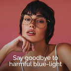 Gaoye Blue Light Blocking Glasses - Trending Round TR90 Frames, Metal Arms, UV400 Protection - Matching Soft Case
