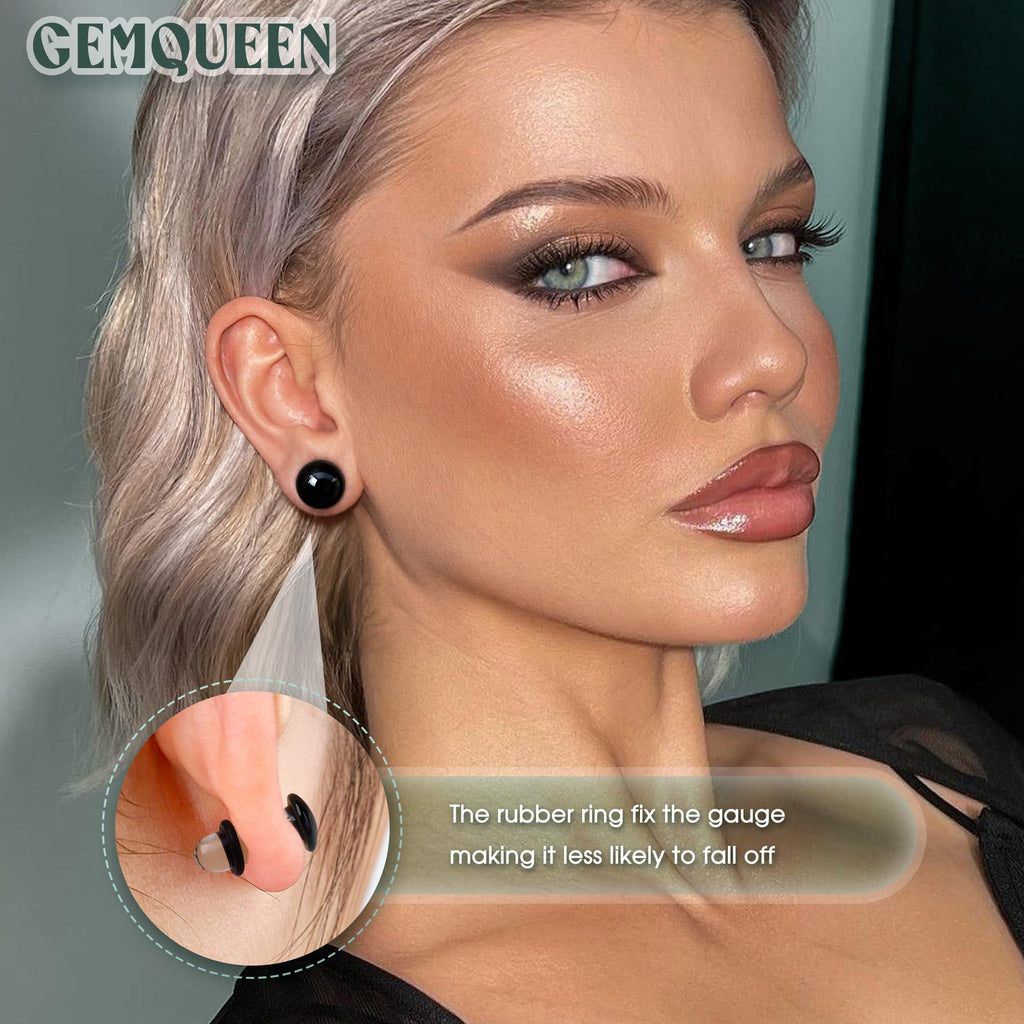 GEMQUEEN 24 Pcs 0.5mm Increments Glass Ear Stretching Kit Hypoallergenic