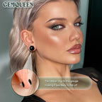 GEMQUEEN 24 Pcs 0.5mm Increments Glass Ear Stretching Kit Hypoallergenic
