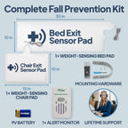 Smart Caregiver® Bed and Chair Exit Alarm System for Fall/Wandering Prevention – Know When They get up! Includes Monitor with 10in x 30in Bed Sensor Pad and 10in x 15in Chair Sensor Pad
