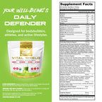 Granite Nutrition Vital Shield - USDA Organic Superfood Greens with Mushrooms & Tart Cherry – Supports Energy, Immune Function & Digestive Health – Lemon Lime Flavor (30 Servings)