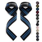 Fitgriff�� Lifting Wrist Straps for Weightlifting, Gym, Deadlift, Workout (Made of Premium Cotton & Padded) - Men & Women (Standard, Black/Blue)