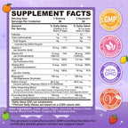 Saffron Gummies for Kids & Adults, 20-in-1 Saffron Supplements with 88.5mg Saffron Extract, B6, B12, C, D3, Magnesium for Calm, Focus, Nerve, Sugar Free, Vegan, Non-GMO - Mixed Fruit Flavor, 60 Counts
