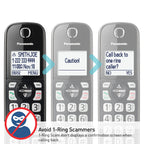 Panasonic Cordless Phone with Answering Machine, 2 Handsets Landline Phone