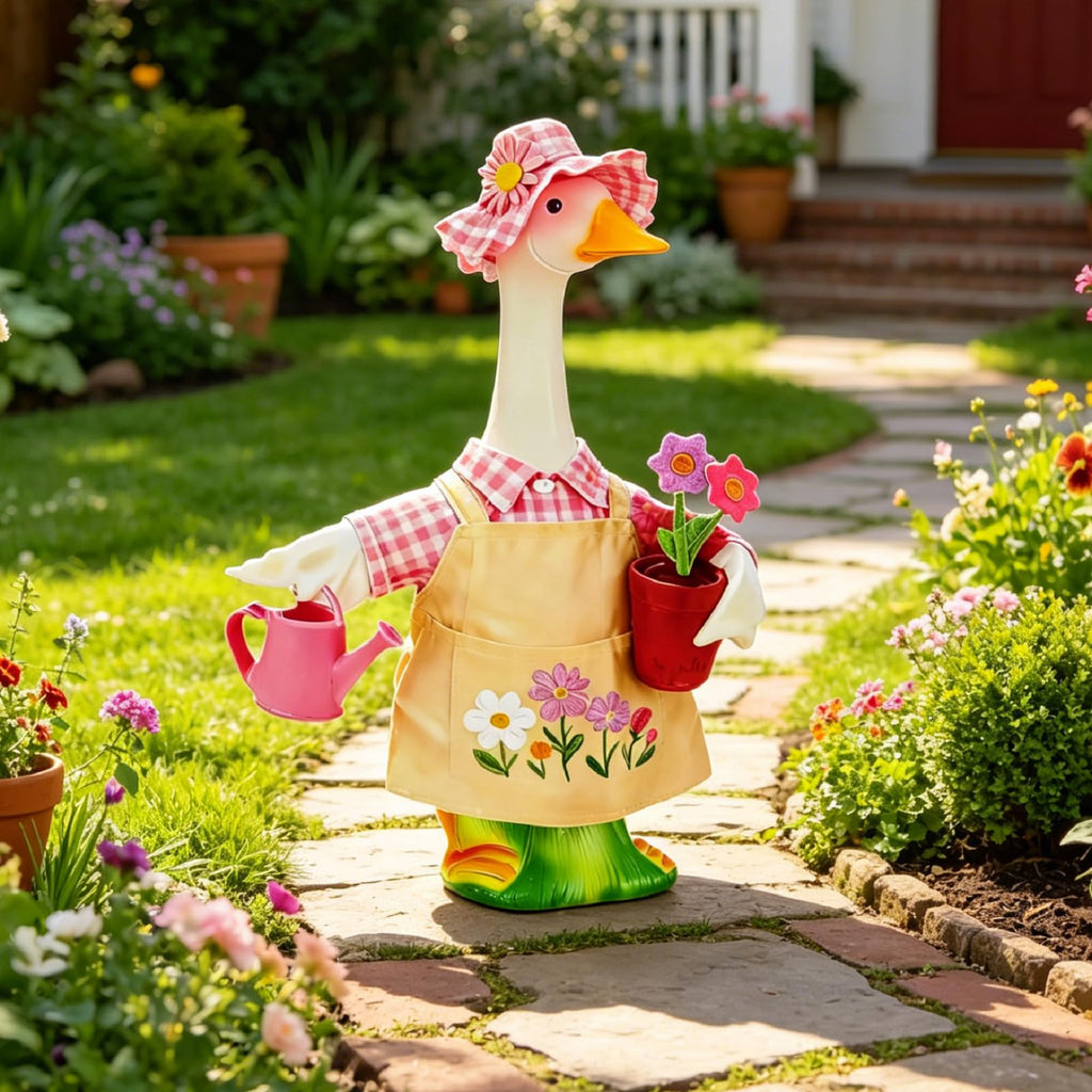 Gardener Porch Goose Outfit Fits 23'' Cement Goose Statue