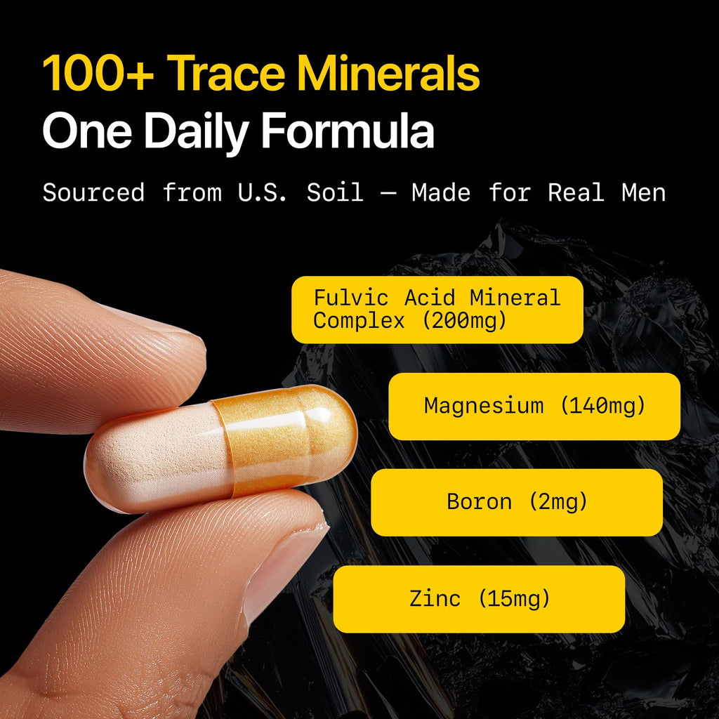 Menerals Mens Multivitamin – Powerful All in One Mineral Supplement for Men – Natural Trace Minerals with Fulvic Acid from Rich American Soil – Supports Daily Energy, Vitality, Focus, and Mens Health