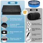 18 FT Pool Leaf Net Cover for Above Ground Pools, Ultra-Fine 0.15’’ Mesh Pool Cover with Winch & Cable, Pool Leaf Cover Prevents Leaves and Debris from Entering Pool