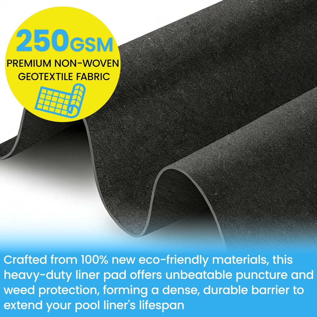 Poolvio 24-Foot Round Above Ground Pool Liner Pad, Geotextile Under Padding, Extends Liner Life, Puncture & Weed Barrier