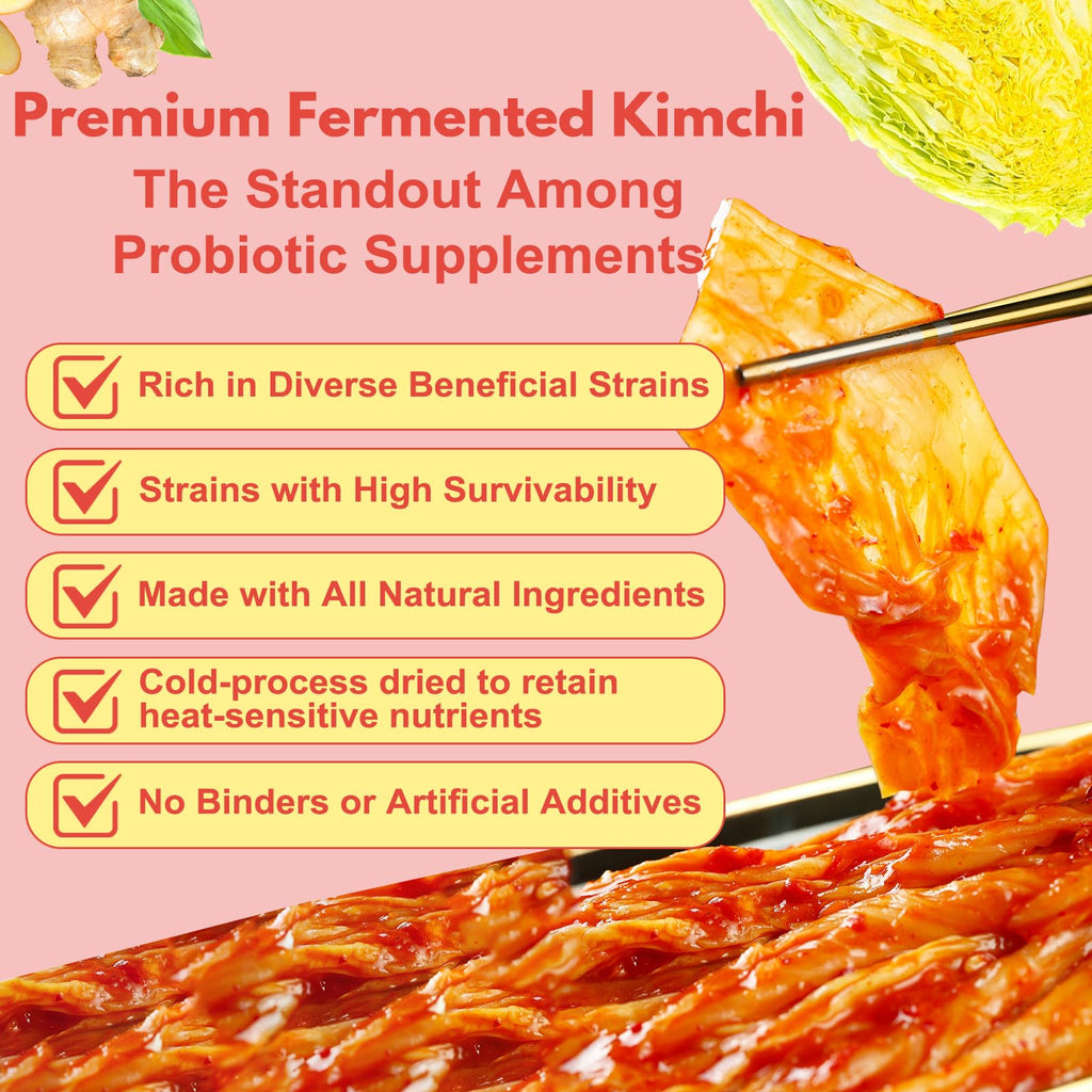 Kimchi Supplement, Kimchi Capsules Alternative (Powder Form), Probiotics & Enzymes Supports Gut & Digestive, Taste Well, One Fermented Superfood for Antioxidant Support, 170g