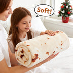SeaRoomy 60 inches Burrito Tortilla Blanket, Funny Food Throw Blanket