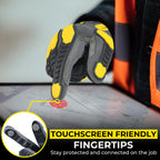 HANDLANDY Cut Resistant Men Impact Resistant Work Gloves, Padded Palm Grip Heavy Duty Working Glove (Medium, Blue)