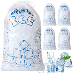 Ice Bags 8 lb with Drawstring, 50 Count Ice Bag for Ice Machine, Heavy-Duty Reusable Ice Cube Bags, Portable Storage and Freezer Keeper