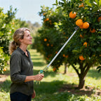 GARTOL 32 Inch Cut and Hold Pole Pruner - Lightweight Long Reach Tree Trimmer with Snip and Grip Technology, 1/2 Inch Cutting Capacity, One-Hand Use Fruit Picker for Roses, Persimmons & Tall Branches