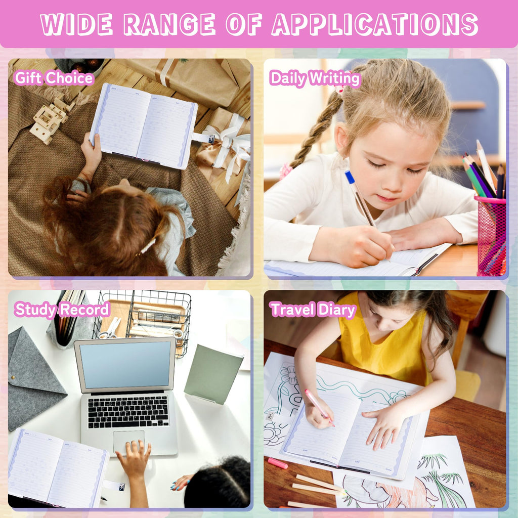 CAGIE Diary with Lock for Girls Age 8-12,Birthday Gifts for 9 10 11 12 Year Old Girls, Tie Dye Design 192 Pages Diary with Pen, 5.7 x 8.5 Inch Journal with Lock for Women Girl (Orange)