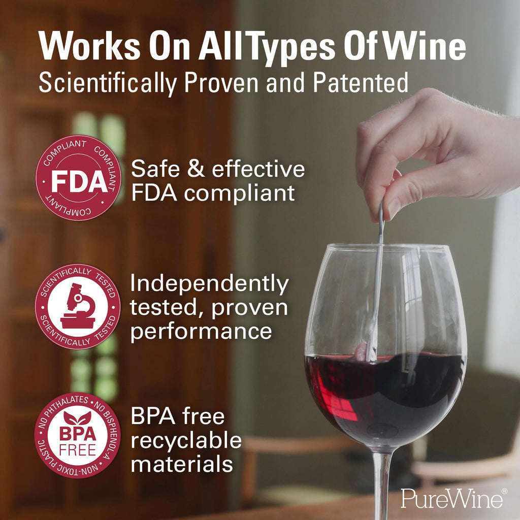 PureWine The Wand Wine Purifier, Removes Histamines & Sulfites - 8 Wands