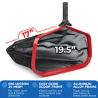 ProTuff 19.5" Fine Pool Net – 2 Year Unconditional Free Replacement – Cleans 3X Faster Than Vacuums – Wide Pool Skimmer with Deep Bag for Easy Maintenance – Skimmer Net for Leaves, Bugs & Other Debris