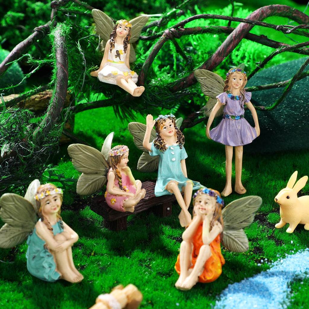 Roowest 16 Pcs Garden Accessories Miniatures Fairies Kit Resin Hedgehogs Cute Tiny Mushroom Miniature Figurines Mini Garden Micro Landscape Ornaments for Lawn Yard Home Outdoor Decorations
